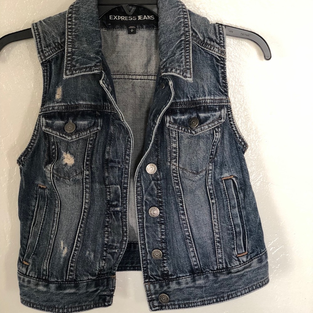 Express Sleeveless Jean Jacket size small
